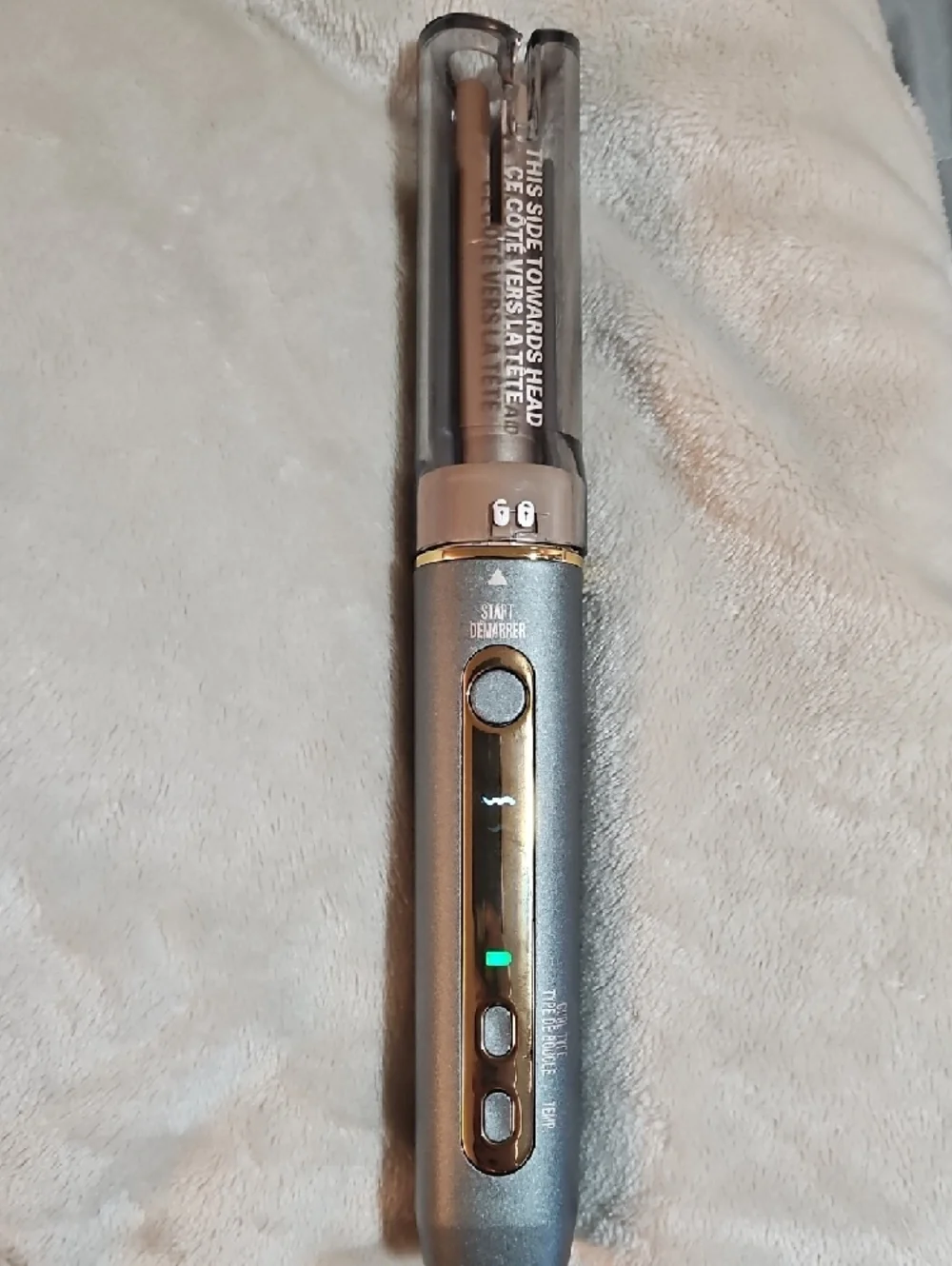Curl Secret Cordless Curling Wand in Metallic Gold and Silver-Tone - Picture 2 of 9